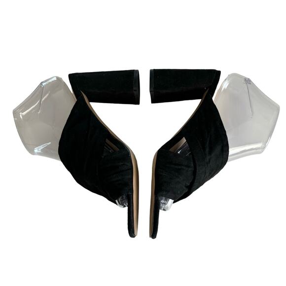 Adrienne Vittadini Women’s Genie Crossover Black Block Heel Sandals Size 8 - Picture 2 of 6